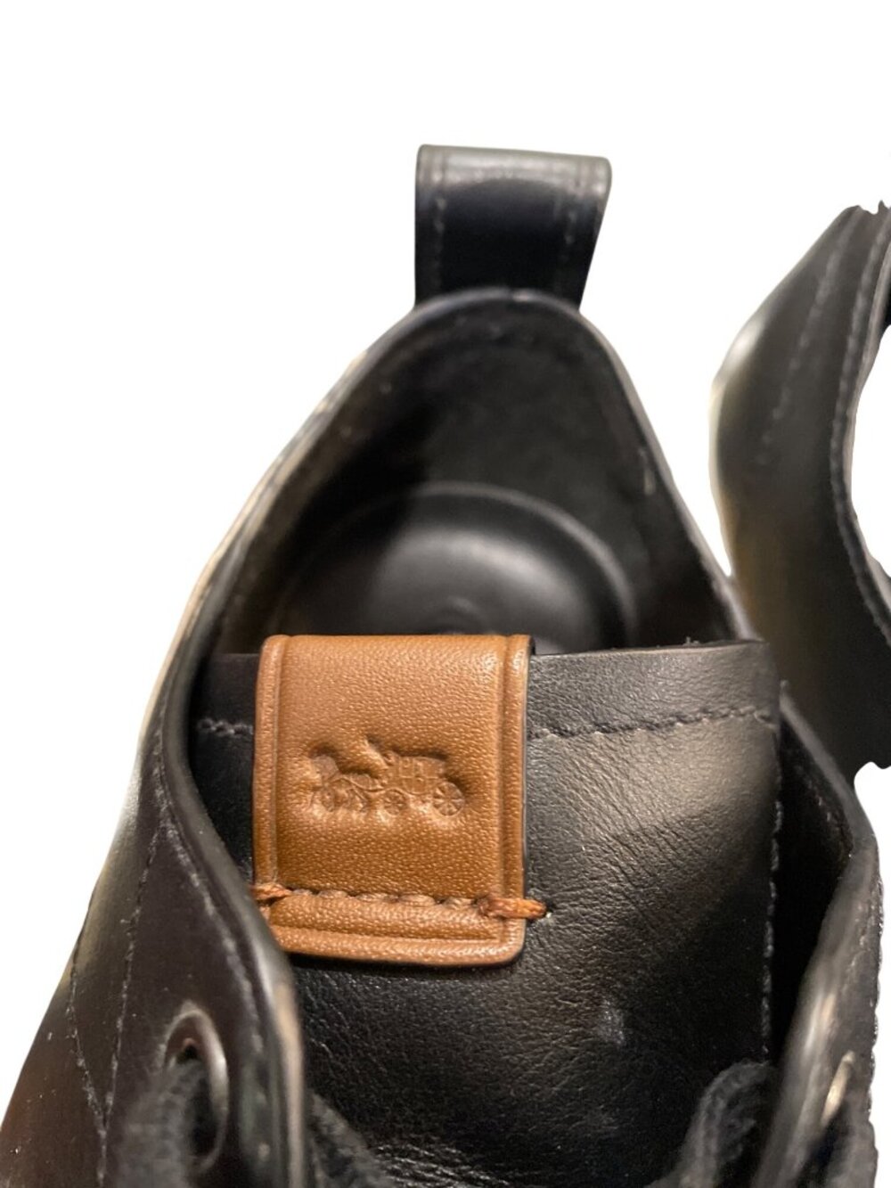 Coach wms black leather low top shark embroided Lightning sneaekrs sz 8D SKU 10- - Picture 12 of 16